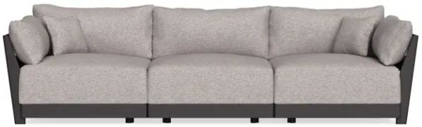 Modular Bondi Black 3-Seater Sofa in Heathered Taupe | Memory Foam Blend