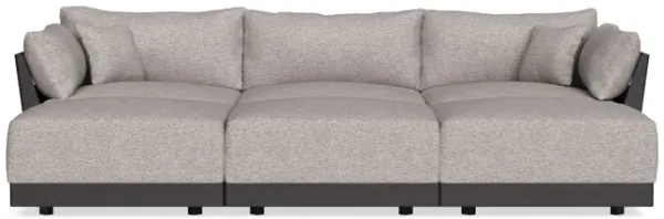 Modular Bondi Black 3-Seater Daybed Sofa Sectional in Heathered Taupe | Classic Blend