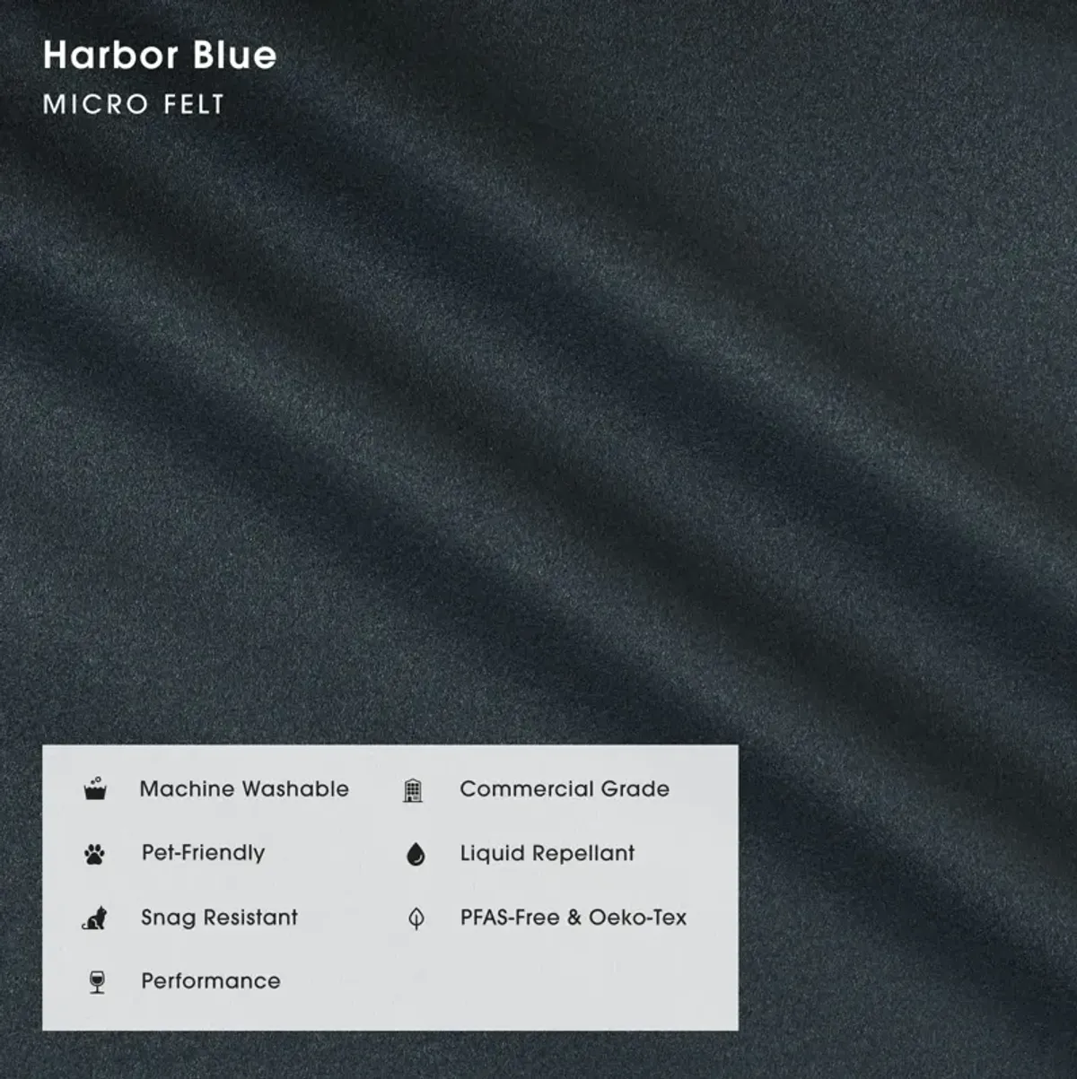Modular Bondi Black 3-Seater U-Sectional in Harbor Blue | Classic Blend
