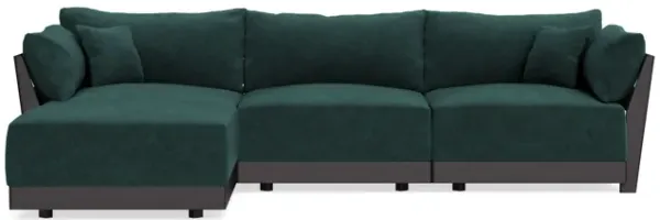 Modular Bondi Black 3-Seater Sectional in Harbor Blue | Classic Blend