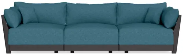 Modular Bondi Black 3-Seater Sofa in Aegean Blue | Memory Foam Blend