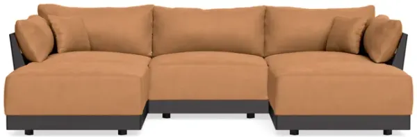 Modular Bondi Black 3-Seater U-Sectional in Cheddar | Classic Blend