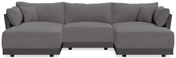 Modular Bondi Black 3-Seater U-Sectional in Burnt Ember | Classic Blend