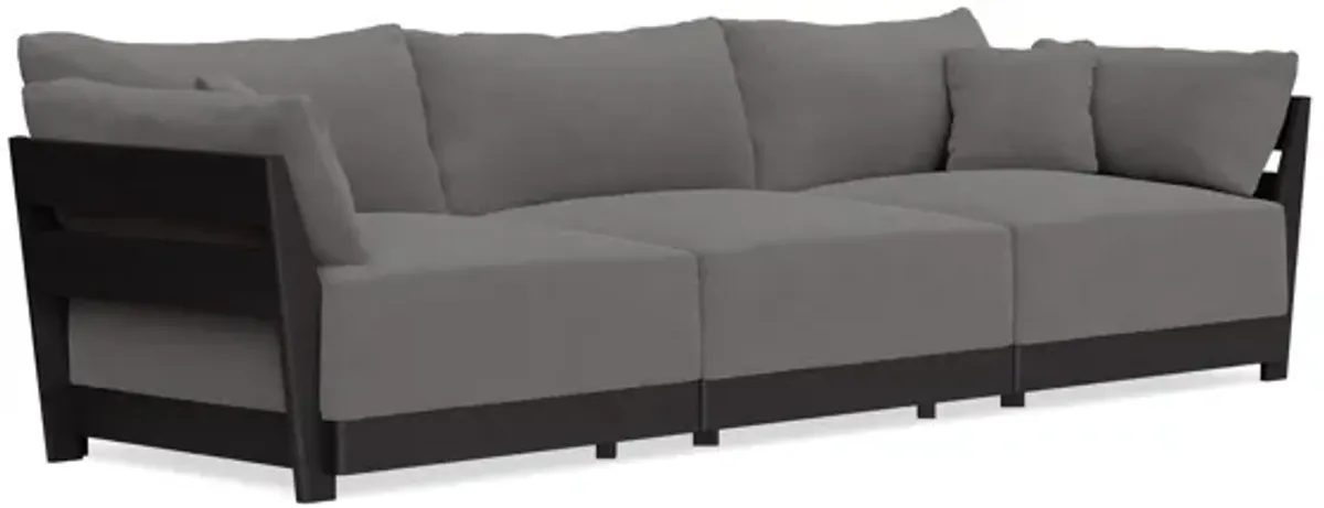 Modular Bondi Black 3-Seater Sofa in Burnt Ember | Memory Foam Blend