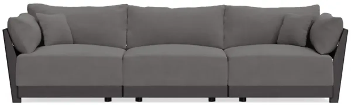 Modular Bondi Black 3-Seater Sofa in Burnt Ember | Memory Foam Blend