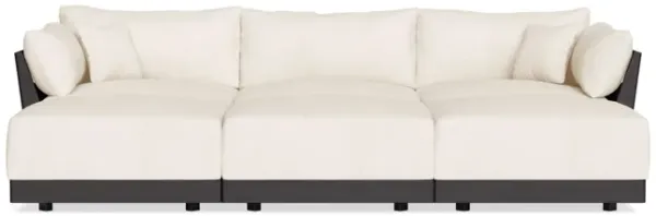 Modular Bondi Black 3-Seater Daybed Sofa Sectional in Powder | Memory Foam Blend