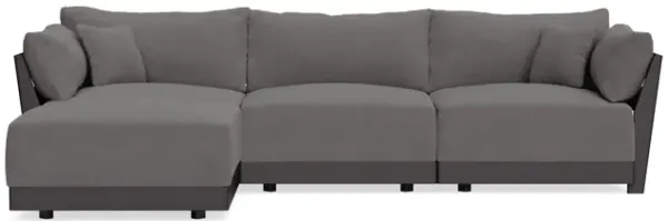 Modular Bondi Black 3-Seater Sectional in Burnt Ember | Classic Blend