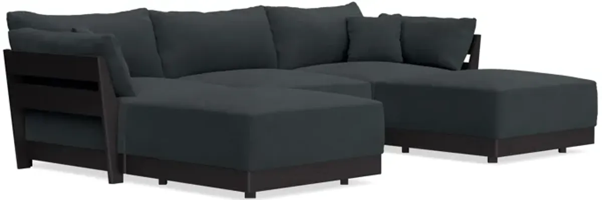 Modular Bondi Black 3-Seater U-Sectional in Obsidian | Memory Foam Blend