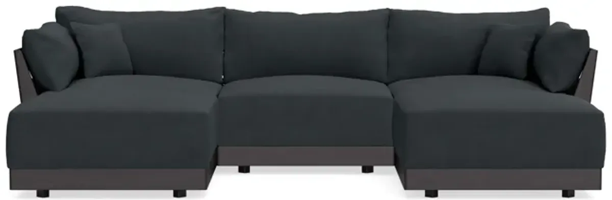 Modular Bondi Black 3-Seater U-Sectional in Obsidian | Memory Foam Blend