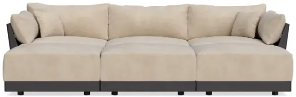 Modular Bondi Black 3-Seater Daybed Sofa Sectional in Oyster | Memory Foam Blend