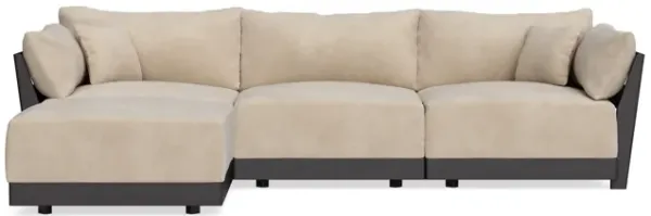 Modular Bondi Black 3-Seater Sectional in Oyster | Memory Foam Blend