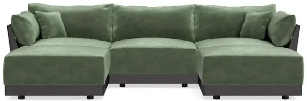 Modular Bondi Black 3-Seater U-Sectional in Rosemary | Memory Foam Blend