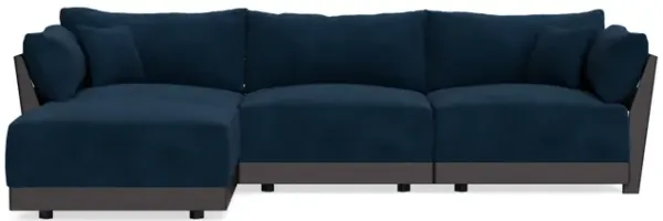 Modular Bondi Black 3-Seater Sectional in Royal Blue | Memory Foam Blend