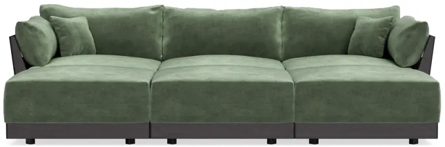 Modular Bondi Black 3-Seater Daybed Sofa Sectional in Rosemary | Classic Blend