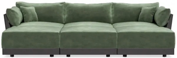 Modular Bondi Black 3-Seater Daybed Sofa Sectional in Rosemary | Memory Foam Blend