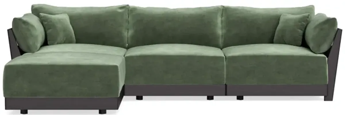 Modular Bondi Black 3-Seater Sectional in Rosemary | Classic Blend