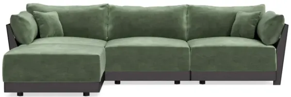 Modular Bondi Black 3-Seater Sectional in Rosemary | Classic Blend