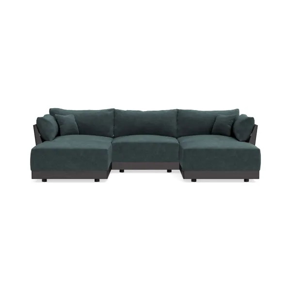 Modular Bondi Black 3-Seater U-Sectional in Nightfall | Classic Blend