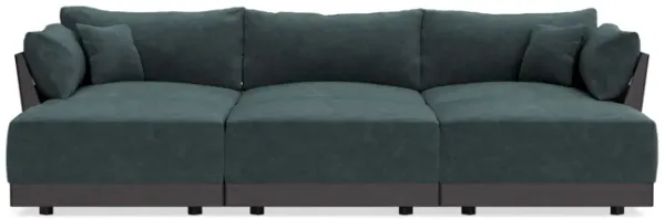 Modular Bondi Black 3-Seater Daybed Sofa Sectional in Nightfall | Memory Foam Blend