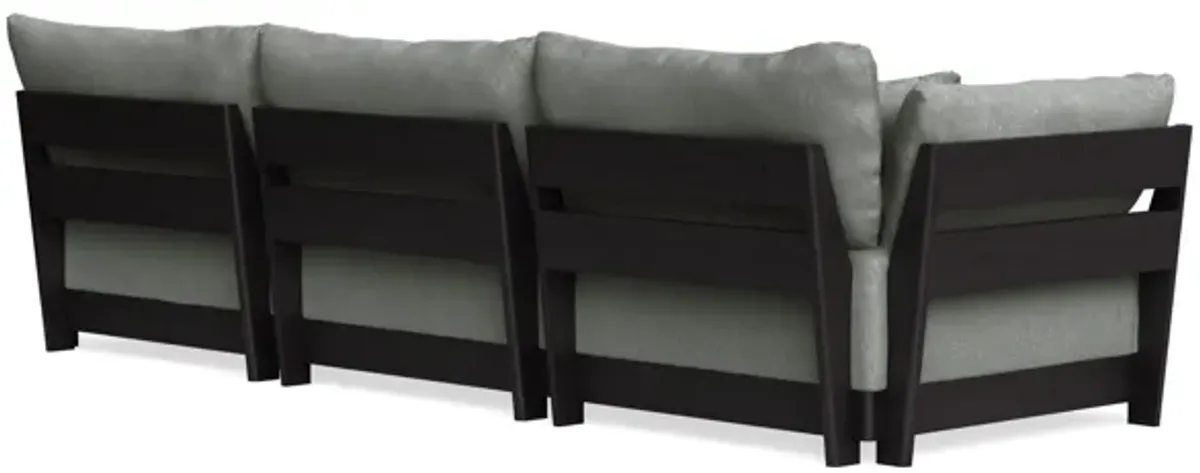 Modular Bondi Black 3-Seater Sofa in Storm Gray | Memory Foam Blend