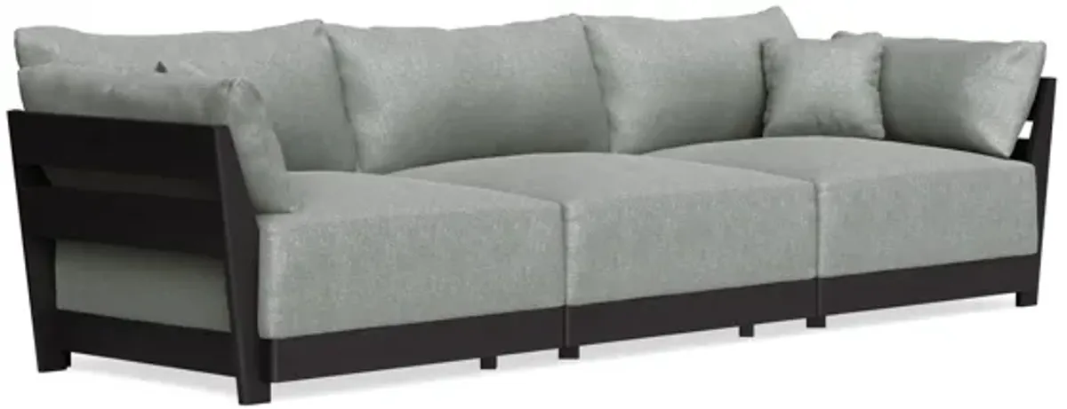 Modular Bondi Black 3-Seater Sofa in Storm Gray | Memory Foam Blend