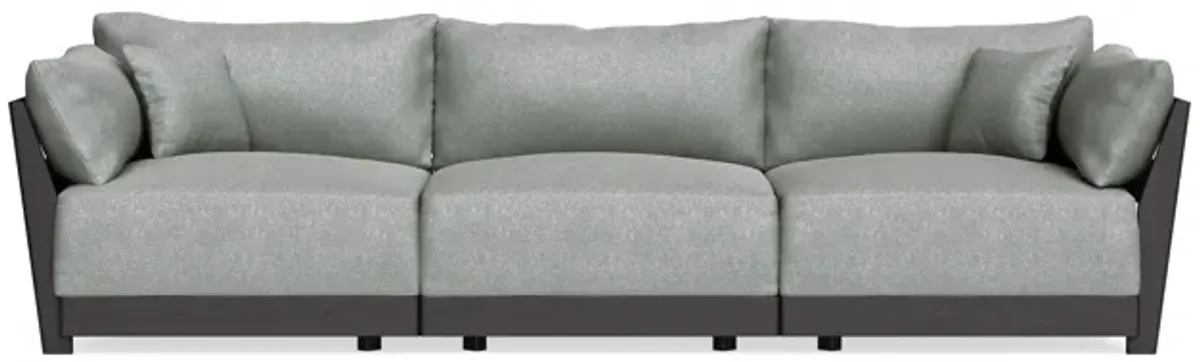 Modular Bondi Black 3-Seater Sofa in Storm Gray | Memory Foam Blend
