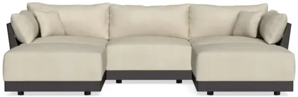 Modular Bondi Black 3-Seater U-Sectional in Almond | Classic Blend