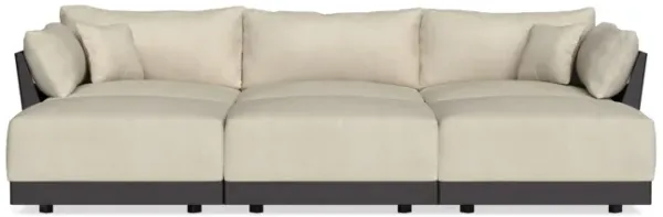 Modular Bondi Black 3-Seater Daybed Sofa Sectional in Almond | Memory Foam Blend