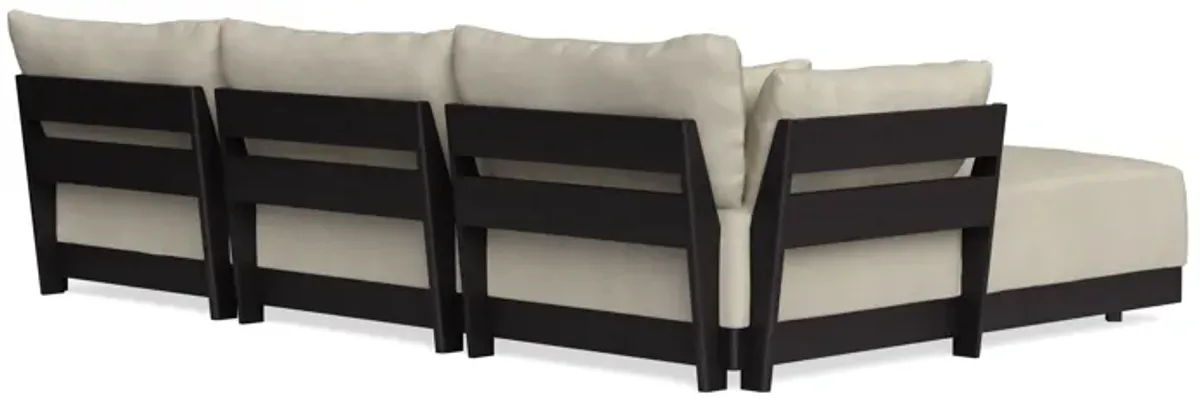 Modular Bondi Black 3-Seater Sectional in Almond | Classic Blend