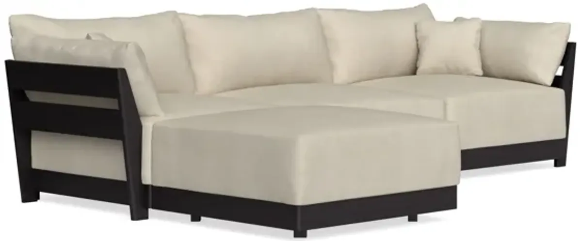 Modular Bondi Black 3-Seater Sectional in Almond | Classic Blend