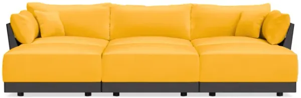 Modular Bondi Black 3-Seater Daybed Sofa Sectional in Marigold | Memory Foam Blend