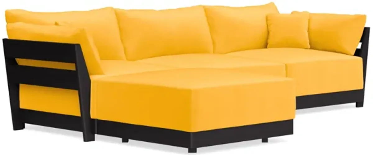Modular Bondi Black 3-Seater Sectional in Marigold | Classic Blend