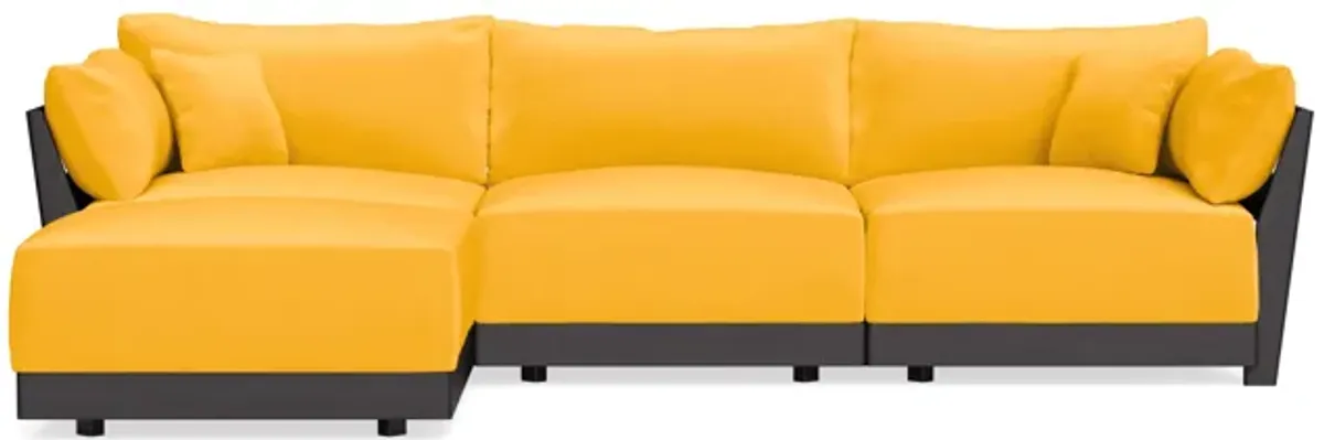 Modular Bondi Black 3-Seater Sectional in Marigold | Classic Blend