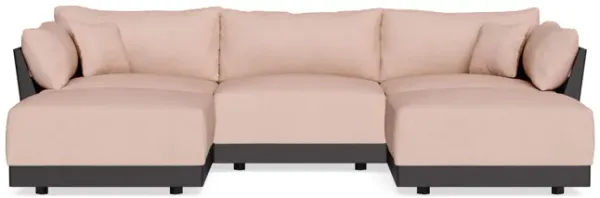 Modular Bondi Black 3-Seater U-Sectional in Rose Quartz | Memory Foam Blend