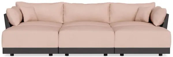 Modular Bondi Black 3-Seater Daybed Sofa Sectional in Rose Quartz | Classic Blend