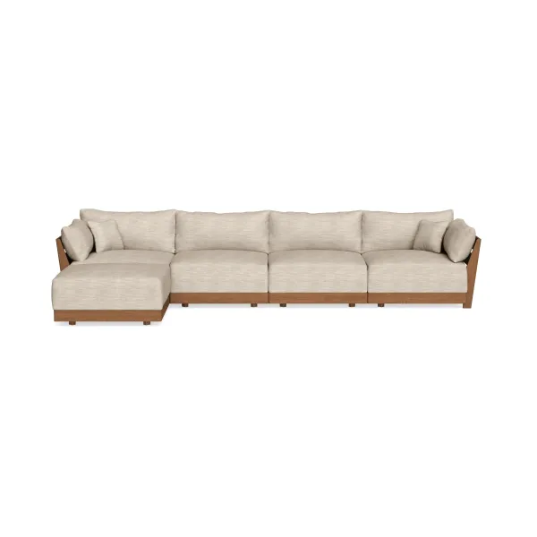 Modular Bondi Espresso 4-Seater Sectional in Wheat | Classic Blend