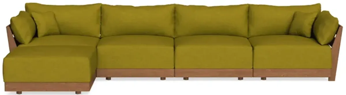 Modular Bondi Espresso 4-Seater Sectional in Olive Green | Classic Blend