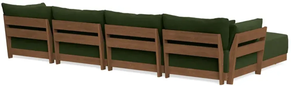 Modular Bondi Espresso 4-Seater Sectional in Tuscan Green | Classic Blend