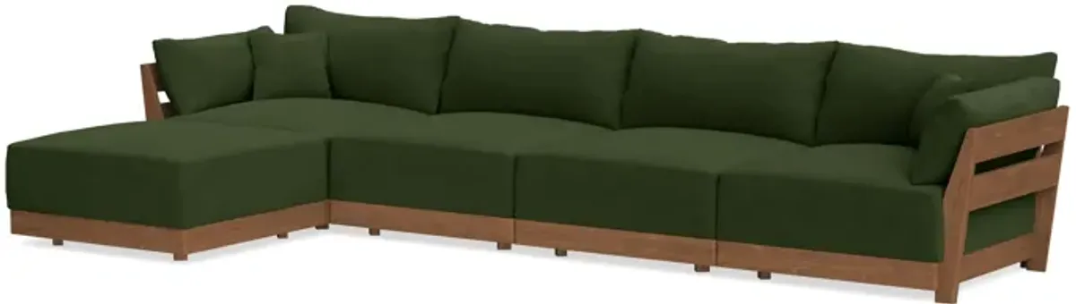 Modular Bondi Espresso 4-Seater Sectional in Tuscan Green | Classic Blend