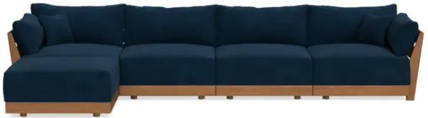 Modular Bondi Espresso 4-Seater Sectional in Royal Blue | Classic Blend