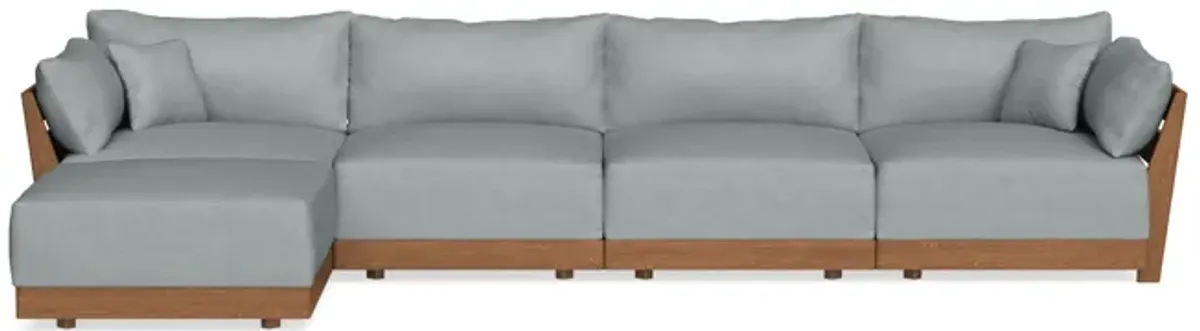 Modular Bondi Espresso 4-Seater Sectional in Light Steel | Classic Blend