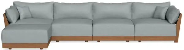 Modular Bondi Espresso 4-Seater Sectional in Light Steel | Classic Blend