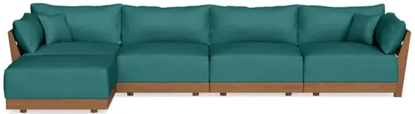 Modular Bondi Espresso 4-Seater Sectional in Teal | Classic Blend