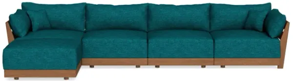 Modular Bondi Espresso 4-Seater Sectional in Marine Teal | Classic Blend