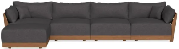 Modular Bondi Espresso 4-Seater Sectional in Heathered Slate | Classic Blend