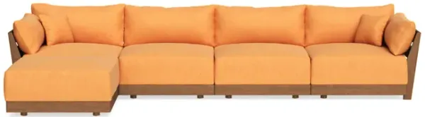 Modular Bondi Espresso 4-Seater Sectional in Tangerine | Classic Blend