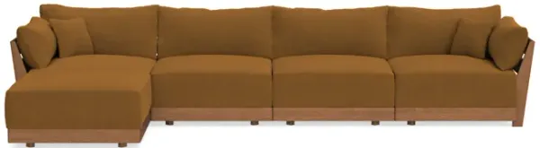 Modular Bondi Espresso 4-Seater Sectional in Cognac | Classic Blend