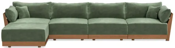 Modular Bondi Espresso 4-Seater Sectional in Rosemary | Classic Blend