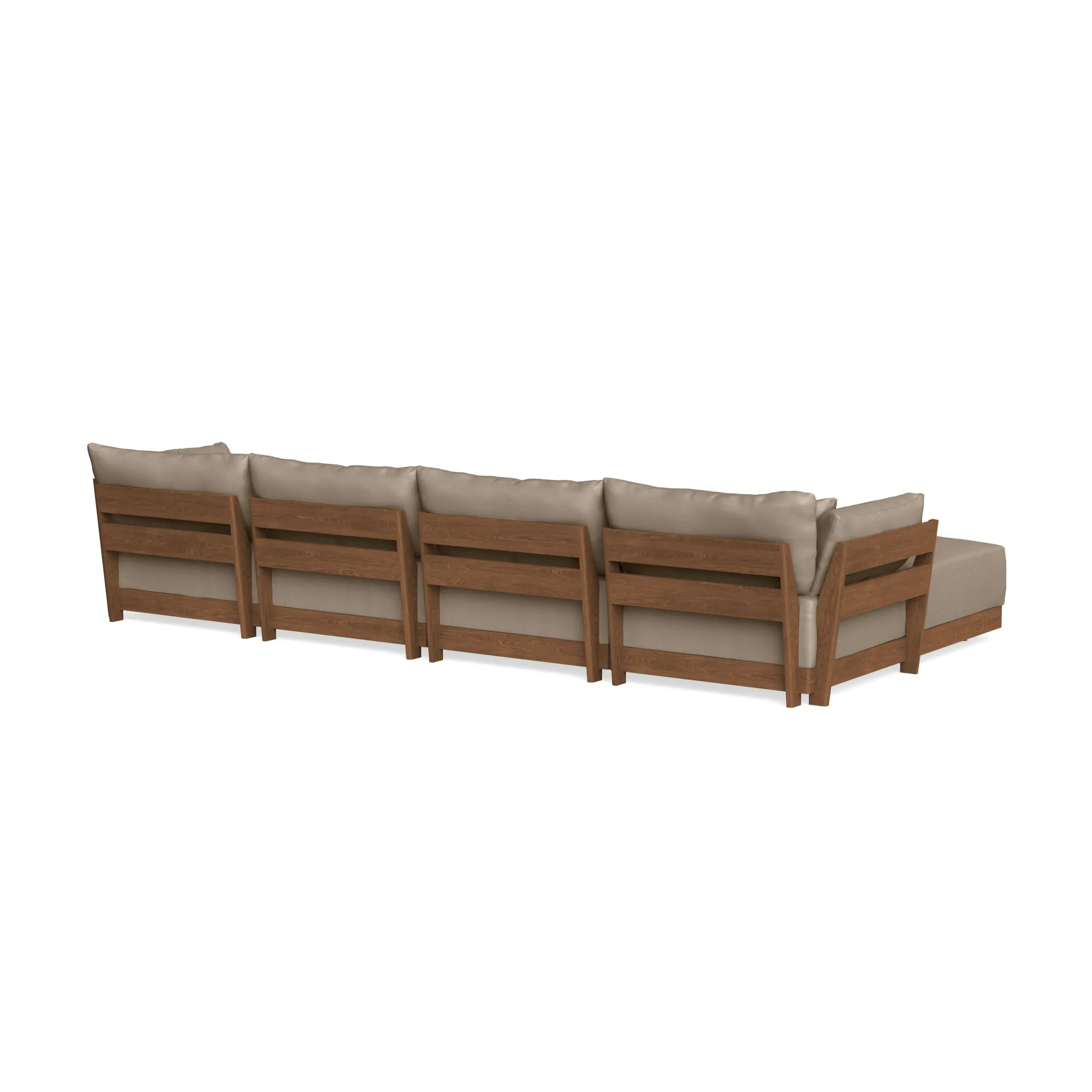 Modular Bondi Espresso 4 Seater Sectional In Oat Classic Blend Inside ...