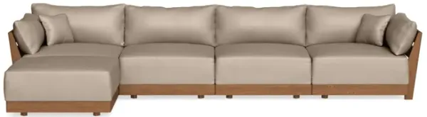 Modular Bondi Espresso 4-Seater Sectional in Oat | Classic Blend